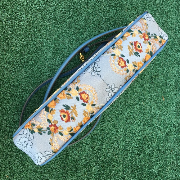 New Tory Burch Brocade Studio Shoulder Bag Sea Frost Blue - Picture 15 of 16